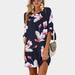 2020 Women Summer Dress Boho Style Floral Print Chiffon Beach Dress Tunic Sundress Loose Mini Party Dress