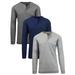 3-Pack Mens Long Sleeve Henley Thermal Tee (S-3XL)