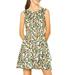 Allegra K Junior's Floral Print Sleeveless Layered Ruffle Hem Dress