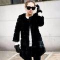 Cocloth Winter Coat Fashion Solid Cardigan Thick Warm Long Sleeve O-neck Jacket Women Faux Fur Furry Coat Outerwear Overcoat Plus Size