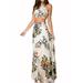 Womens Boho Long Maxi Dress Bandage Vest Top Summer Beach Party Floral Sundress