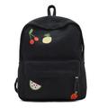 Chinatera Fruit Print Travel Backpacks Women School Bags Canvas Knapsack (Black)