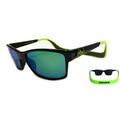 Hoven Monix Black Gloss-Dark Grey/Green Polarized Sunglasses