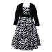 Richie House Girls' Long Style Polka Dot Dress with Cape RH1508