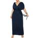 Niuer Ladies Loose Long Maxi Dress Plus Size Sexy Deep V Neck Bridesmaid Dresses Summer Short Sleeve Beach Patry Sundress