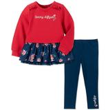 Tommy Hilfiger Infant Girls Floral-Print Peplum Tunic & Leggings Set 2 Piece Set