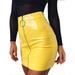 Fashion WomenÂ´s High Waist A-Line PU Leather Pencil Mini Skirt Ladies Casual Dress