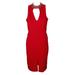 Betsy & Adam True Red Embellished Gigi Neck Sheath Dress 12