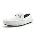 Amali Mens Slip On Driving Moccasin Casual Loafers Dress Shoes White Size 10