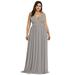 Ever-Pretty Womens Chiffon Summer Casual Dresses for Women 90162 Grey US14