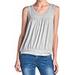 Loving People Scoop Neck Ruched Tank Top, Large, H Gray