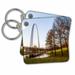 3dRose St. Louis Gateway Arch, Missouri at sunrise - Key Chains, 2.25 by 2.25-inch, set of 2