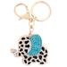 Suzicca Fashional Jewelry Hollow Shinning Rhinestone Aureate Elephant Pendant Key Ring Key Chain