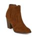 Breckelles BG23 Women Suede Womens Round Toe Chunky Heel Riding Ankle Bootie