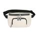 Chinatera Women Leather Fanny Chest Bag Zip Belt Purse Daily Crossbody Pack (White)