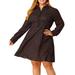 Agnes Orinda Women's Plus Size Button Down Long Sleeve Shirt Dress