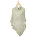 Solid Color Knit Sweater Turtleneck Poncho Shrug for Women (Olive)