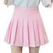 Musuos Female Denim Skirt Solid Color High Waist Ruffle Dress Pleated Skirt