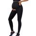 Irisnaya Maternity Leggings for Women Belly Support Pregnancy Pants Butt Lifter Yoga Workout Stretch Full Length Activewear (Medium, Black)