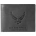 US Armed Forces Collection Mens Genuine Leather Wallets - Gift Boxed Bi-Fold and Tri-Fold Leather Wallets (US Airforce Bi-Fold, Black)