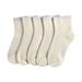 Bamboo Toddler Socks Stretch Seamless Ankle Breathable Kids Crew Socks Boy Girl Assorted Colors 5 Pairs (White, 3-5 Years)