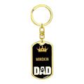 Cat Keyring Gift Minskin Cat Dad King Swivel Keychain Stainless Steel Or 18k Gold