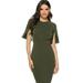 Women's Classic Evening Dresses Round Neck Short Sleeves Slim Business Pencil Dress Cocktail Party Date Bodycon Dress Outfit