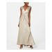 CALVIN KLEIN Womens Silver Metallic Sleeveless V Neck Maxi Evening Dress Size: 2