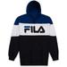 Fila Men's Big and Tall Colorblock Pullover Hoodie Blue Black White 2X