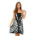 Strapless Tube Short Dress / Summer Dresses (Black / White, 1X)