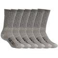 FUN TOES Men Merino Wool Hiking Socks -Lightweight-6 Pairs Pack Brown