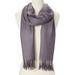 Dark Grey Solid Scarfs for Women Fashion Warm Neck Womens Winter Scarves Pashmina Silk Scarf Wrap with Fringes for Ladies by Oussum