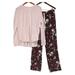 Cuddl Duds Women's Pajama Set Sz M Reg Ultra Plush Velvet Fleece Pink A381811