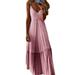 Sexy Dance Plus Size Women Party Holiday Maxi Dresses Gradient Color V Neck Long Dress Summer Boho Pleated Sundress