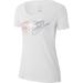 Nike Women's Sportswear Cotton Metallic Logo T-Shirt White Size Large