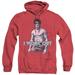 Bruce Lee Lee Works Out Adult Heather Hoodie Sweatshirt Red