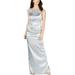 Adrianna Papell Womens Petites Satin Embellished Evening Dress