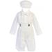 Lito Baby Boys White Suspender Knickers Hat Shirt Bow 5 Pc Set