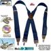 Holdup Brand Ocean Blue Casual Series Men's Suspenders in X-back Style and Patented No-slip Silver-tone Clips