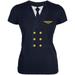 Halloween Airline Airplane Pilot Navy Juniors Soft T-Shirt - Large