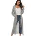 Women Long Cardigan Plus Size Thick Kimono Long Sleeve Sweater Loose Asymmetrical Hem Women Outerwear