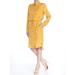 RALPH LAUREN Womens Gold Pocketed Cuffed Collared Above The Knee Shirt Dress Dress Size: 18