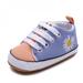 Pretty Comy Baby Floral Canvas Shoes Newborn Color Matching Lace-up Sneakers Anti-slip Toddler Prewalker Walking Shoe