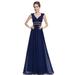 Ever-Pretty juniors's Cap Sleeve Evening Prom Gowns for Juniors 08697J Navy Blue US11