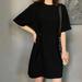 Summer Casual Women Mini Dress Elegant Solid Color Party Night Streetwear Lady O-Neck Vestidos