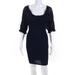 Pre-ownedCatherine Malandrino Womens Solid Short Puff Sleeve Bodycon Dress Blue Size S