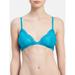 Calvin Klein CK Sheer Marquisette Lace Triangle Unlined Bra, Perpetua, Small