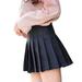 ARDYAL JELLY Womenâ€™s Summer Solid Color High-waist A-line Pleated Short Skirt