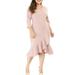 Agnes Orinda Women's Plus Solid V-Neck Wrap Cocktail Midi Dress