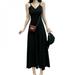 Summer Long Dress Women Strap V Neck High Waist A line Dress Korean Sleeveless Sexy High Split Mixi Sundress